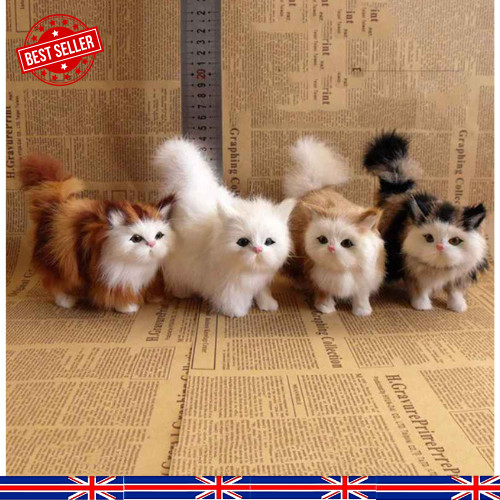 Realistic cute cat plush - cat,