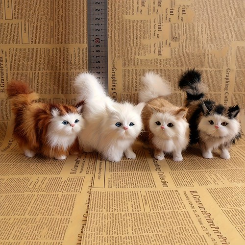 Realistic plush kitten - realistic, soft