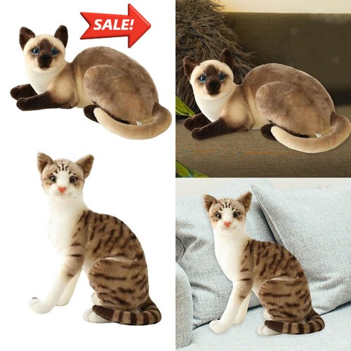 Realistic fluffy cat stuffed - realistic,