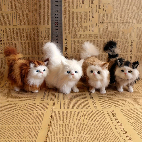Realistic plush kitten soft - kitten,