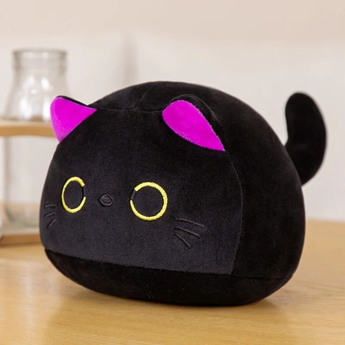 Black cat plush pillow toy - pillow,